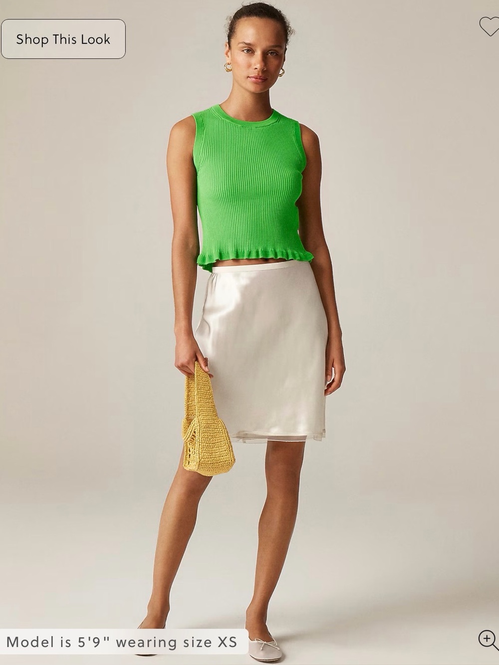 Jcrew Ruffle trim shell tank top in premium ultra fine cotton
